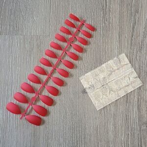 Red Press On Nails Set of 24